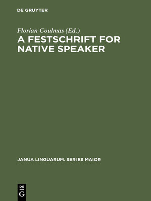 cover image of A Festschrift for Native Speaker